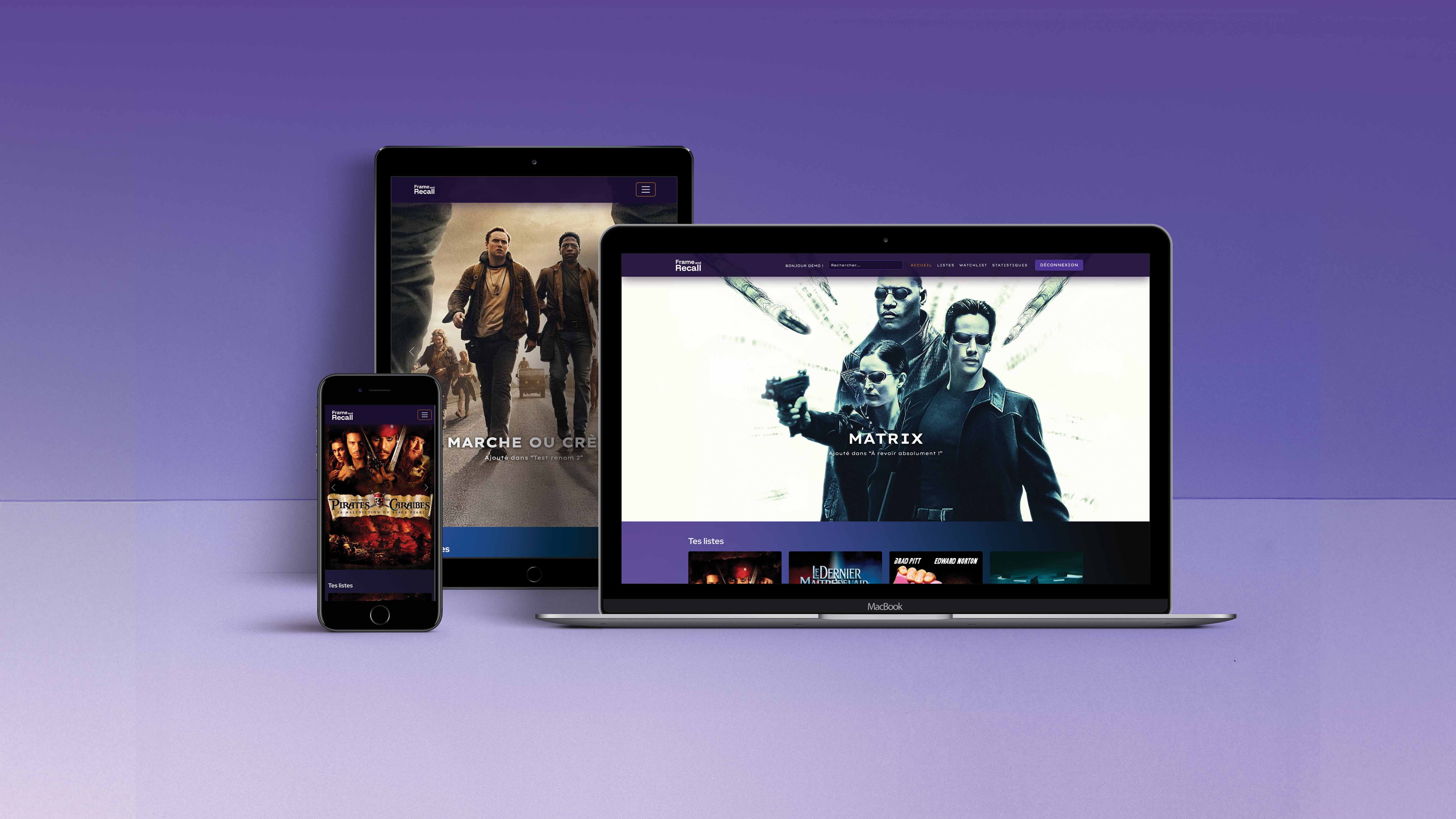 Aperçu du projet Frame and Recall